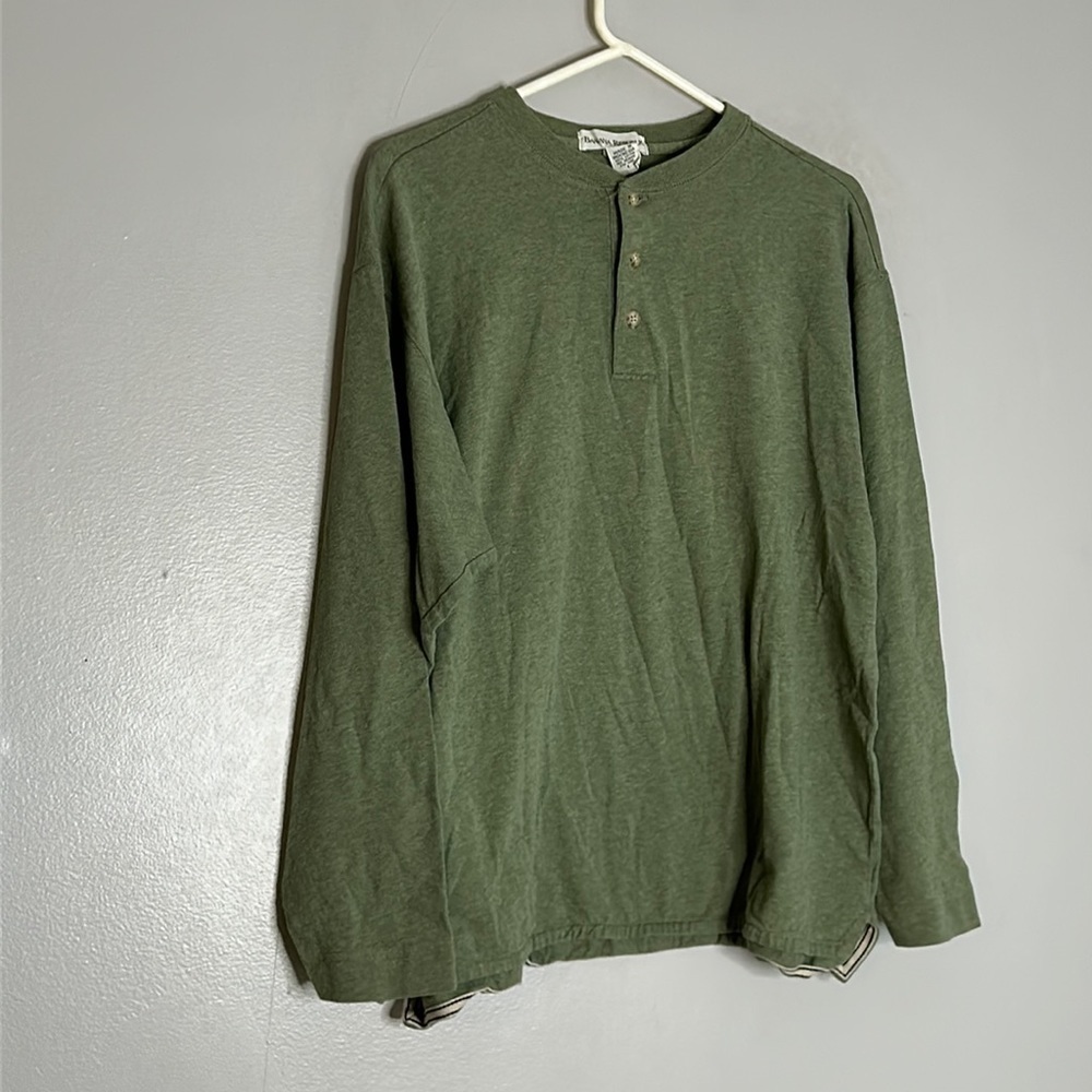 Banana republic cotton men’s button up long sleeve T-shirt large sage green